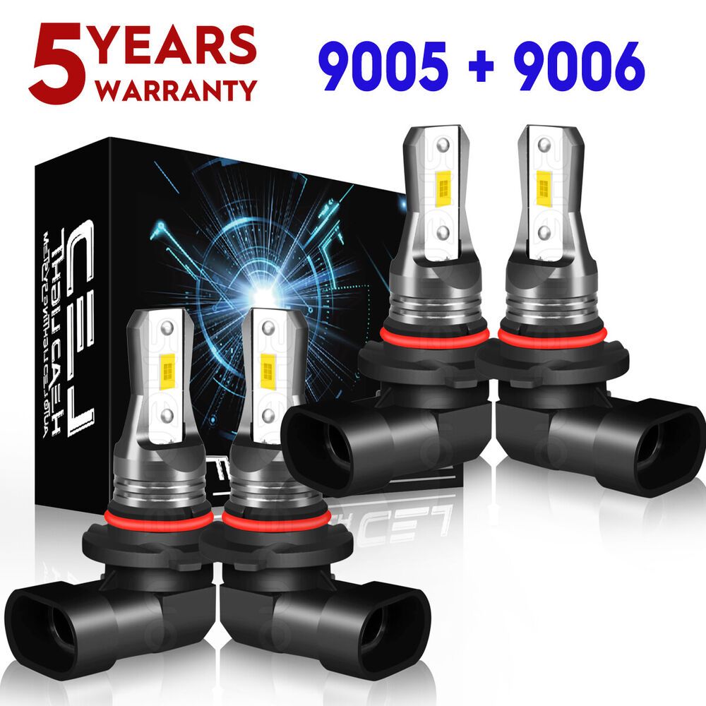 TEMU Compatible For Silverado 1500 2500 Led Fog , 9005+9006 Fog Kit, 6500k , And , 4 Bulbs, Battery