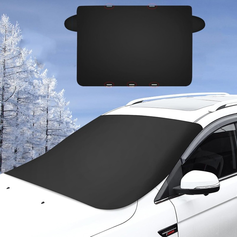TEMU Car Windshield Magnetic Snow Cover, 2026 New Upgrade Magnetic Snow Cover Suitable For Most Cars, Suvs, And Trucks, Ice And Snow Shielding Cover,
