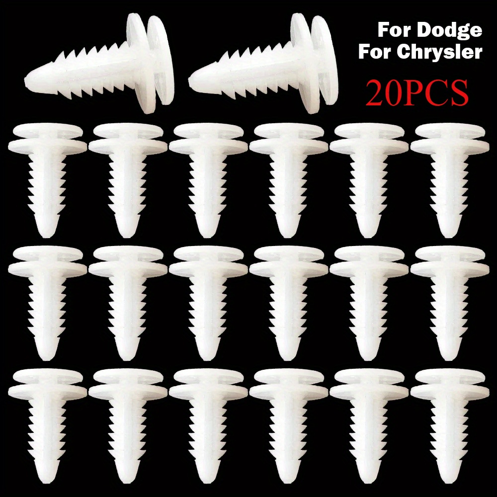 TEMU 20pcs Car Door Trim Panel Clip 20x White Nylon Push Insulation Retainer Bumper Fender Cover Rivets Clips 6503709 For For