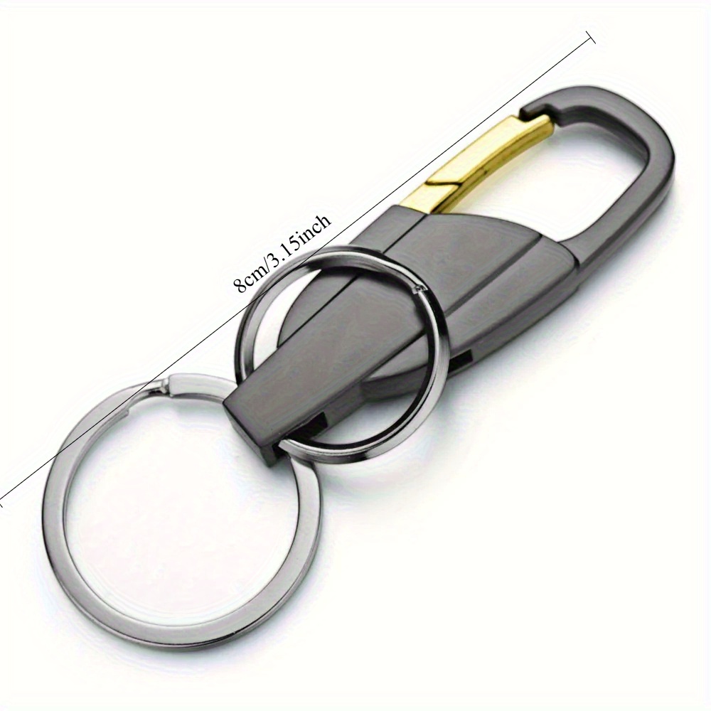 TEMU Llavero Personalizado Grabado para Hombre - Llavero de Metal Negro de Moda con Adiciones Doradas, Diseño Anti-Pérdida y Construcción Duradera