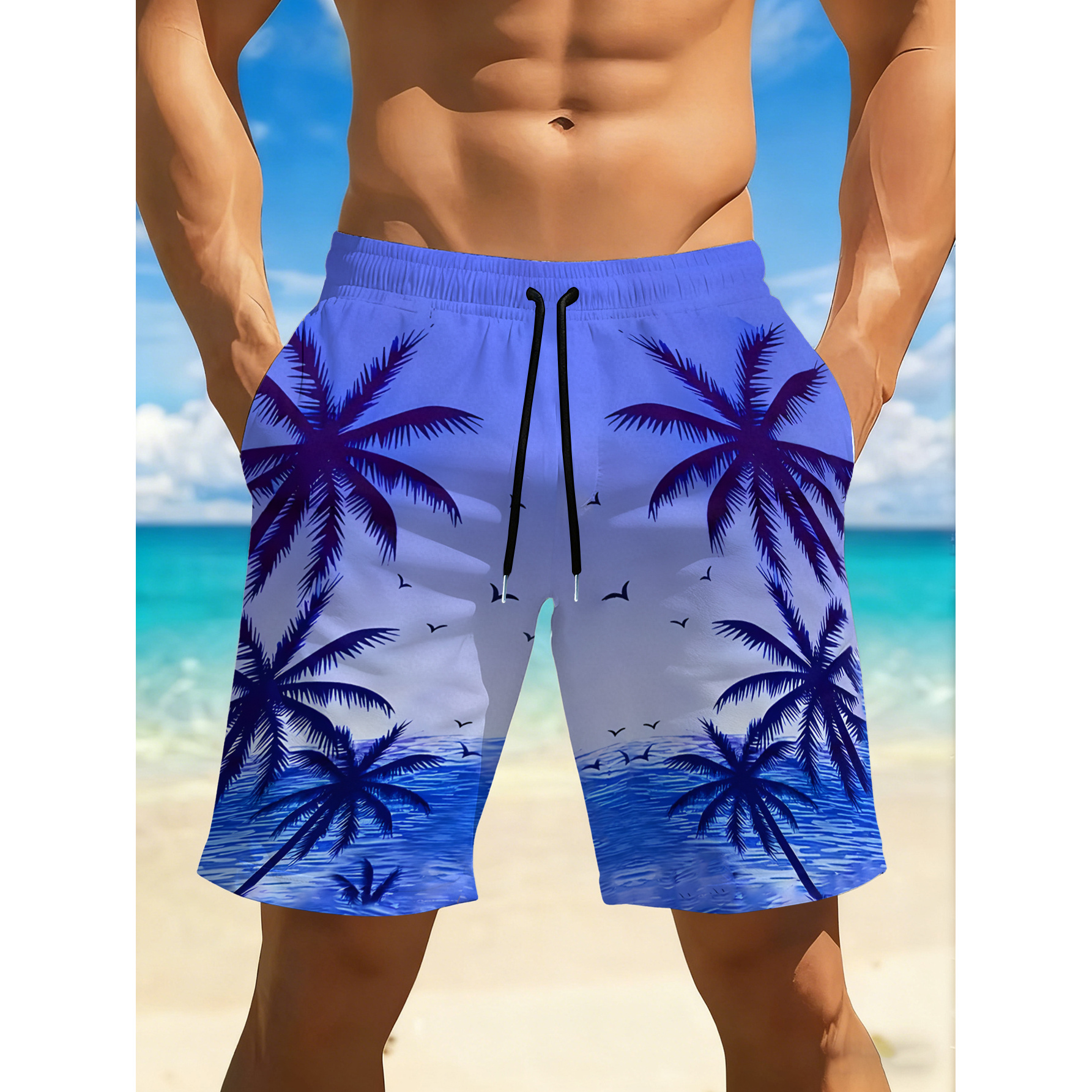 TEMU Men's Quick-dry Swim Trunks With Vibrant Red& Black Geometric 3dprint- Casual, Regular Fit, Perfect For Beach, Pool, Gym, And Outdooractivitie