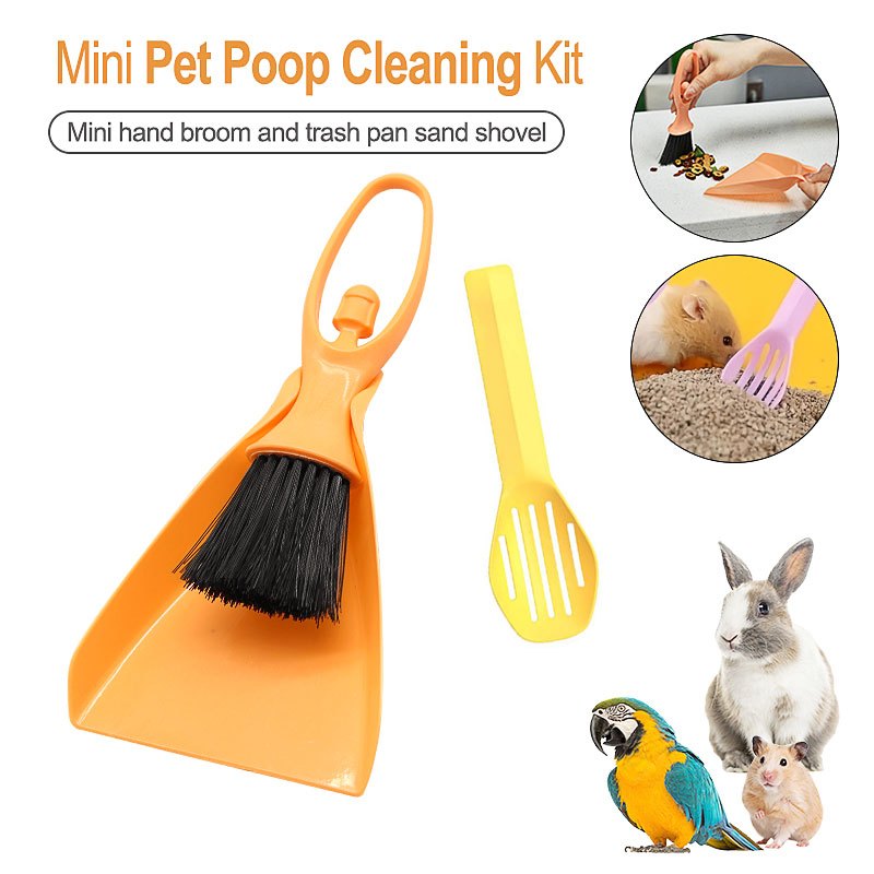3pcs Set/Mini Broom&Dustpan/Hamster Litter Scoop/Cleaning Brush/Waste Removal Tools/Ideal for Cleaning Cages of Hamsters, Rabbits, Reptiles, and Other Small Pets
