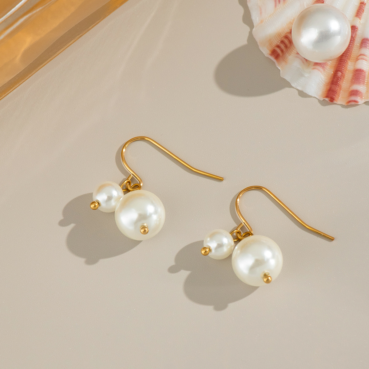 Women's Elegant High-Gloss Stainless Steel Fish-Hook Earrings