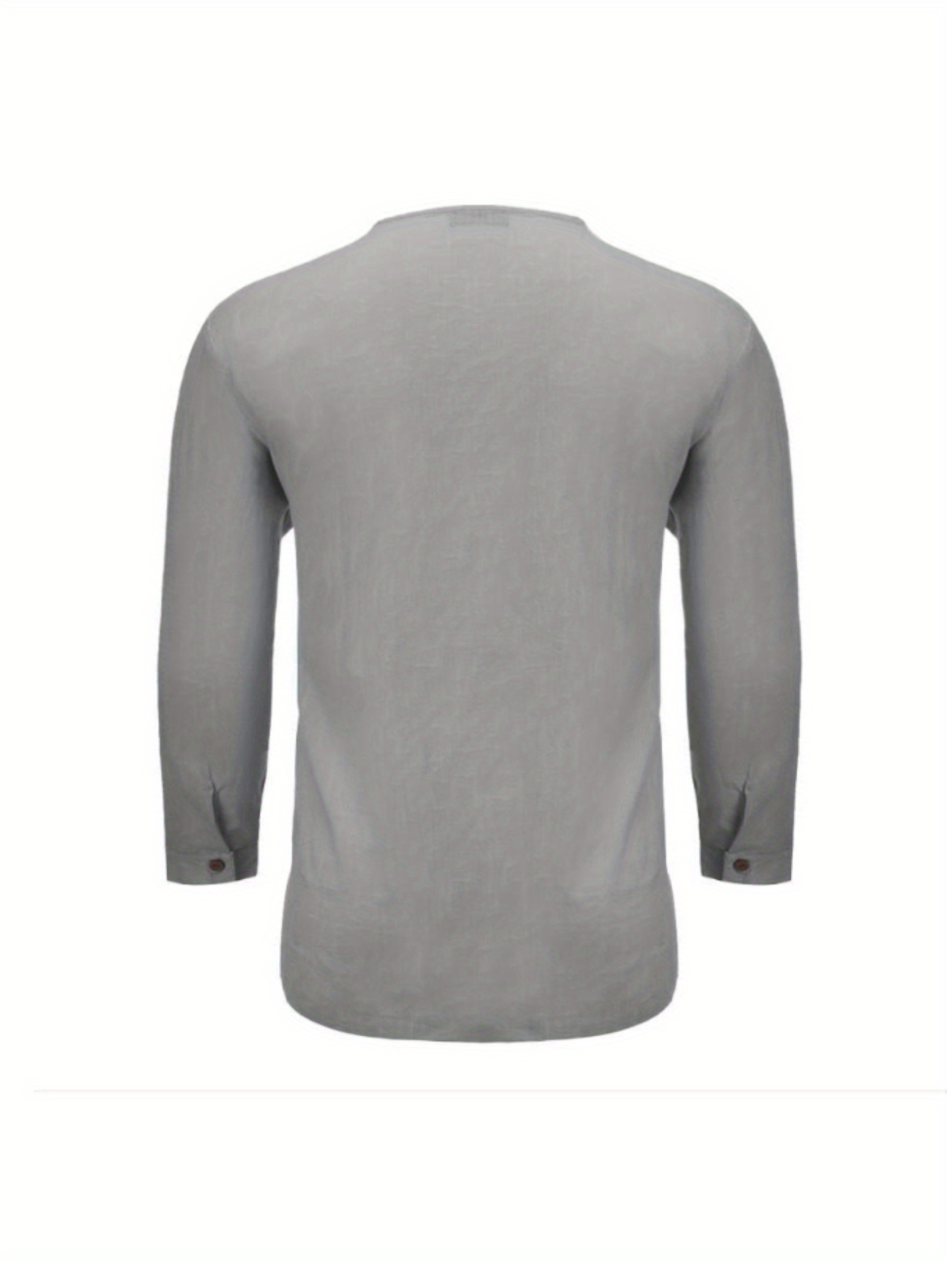 mens long sleeved v neck loose and linen shirt for autumn and winter breathable and comfortable fashionable and versatile   a stylish mans style grey 4