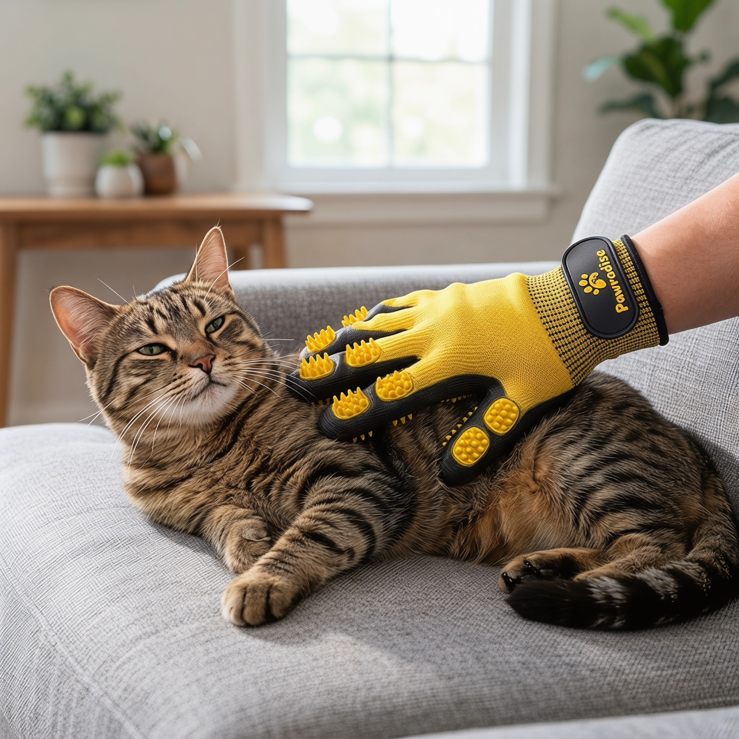 Image of Pet Grooming Gloves - Pet Hair Remover And Deshedding Brush Gloves For Dogs Cats Horses, Long Hair And Short Hair Pets, Bathing Massage Cleaning Tool