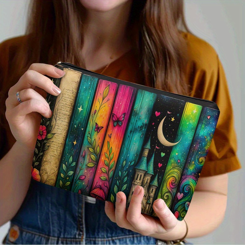 TEMU 1pc Cosmetic Pouch, Tale Design, Lightweight With Zipper, Ideal For Travel And Everyday Use, Versatile Storage For Stationery