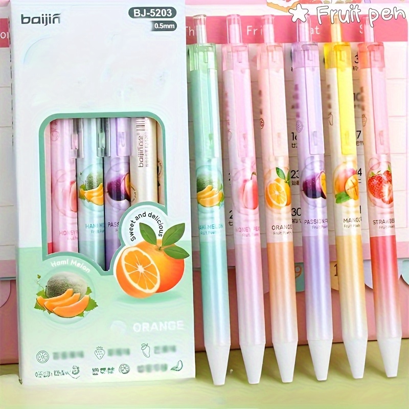 TEMU 6pcs 6pcs Of 6 Fruit Fragrances, Dot Pencil, Suitable For Office Students To Do Practice And Give Gifts