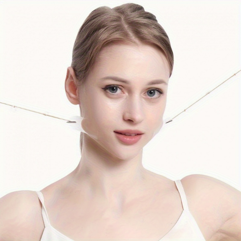 TEMU 80pcs Facial , Invisible Facial Tape, Adjustable Tightness, Used For Neck, Under Eye, Jawline, And Double Chin Skin