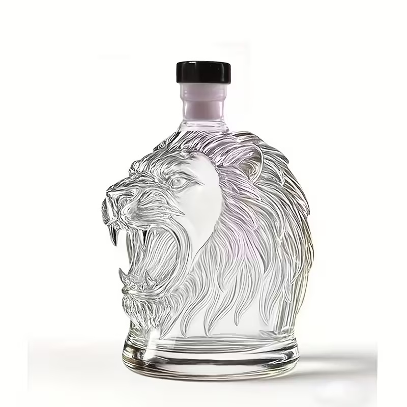 Image of 300ml 3d Shaped Glass Whiskey Bottle/wine Bottle, Fun Animal Shaped Glass Whiskey With Leak-proof Stopper