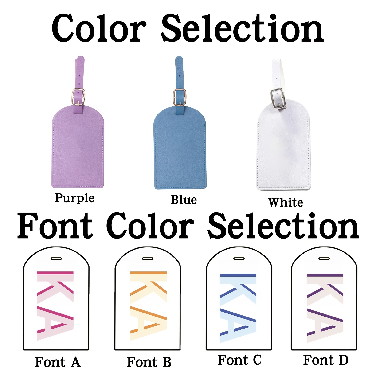 TEMU Custom Initial Suitcase, Personalized Name Id Suitcase, (purple, Light Blue, White), Suitable For Airport Travel, Vacation, , Easy-to-identify