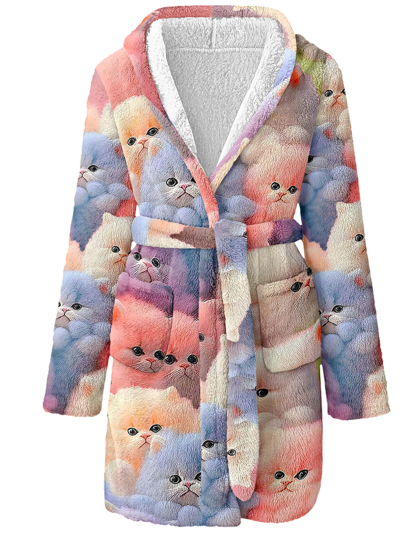 Women'S Luxury Bathrobe - Plush Hooded Robe with Drawstring Waist & Pockets, Soft Fluffy Winterrobe in Pastel Pink - Cozy Indoor/Outdoor Wear for, Bath, Spa, Or Home - Perfect Winter Gift For Women, Bathrobe For Women, Spa Wear, Comfortable Wear