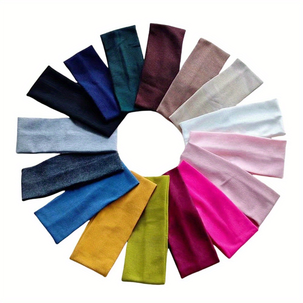TEMU Random 3pcs Set Of Solid Color Headband, Wide Edge Elastic Headband, Yoga Exercise Headband, Ins Headband, Hair Additions