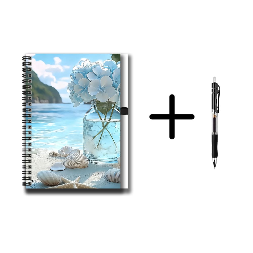TEMU Un ensemble de cahier à spirale florale avec vue sur et stylo, 100 pages, grande , idéal pour les dossiers de travail, de cours, l'écriture de