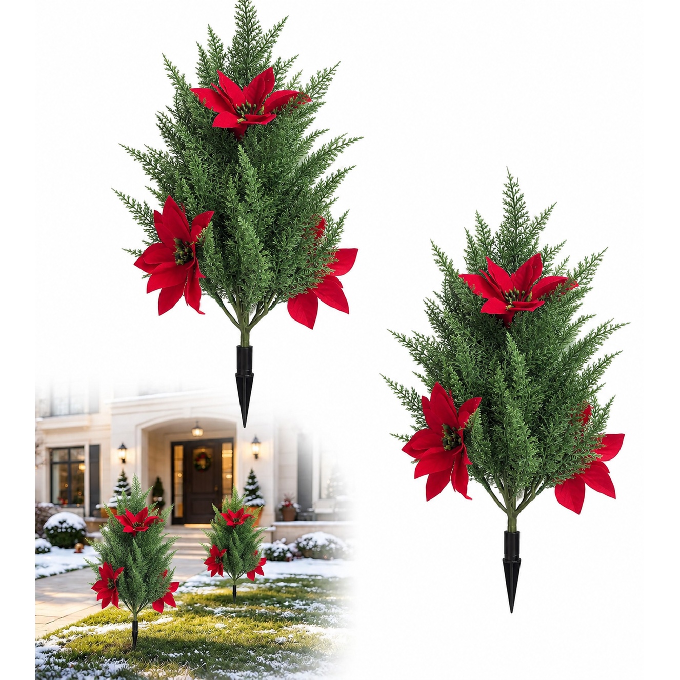 poinsettia christmas decor sold on Temu United States