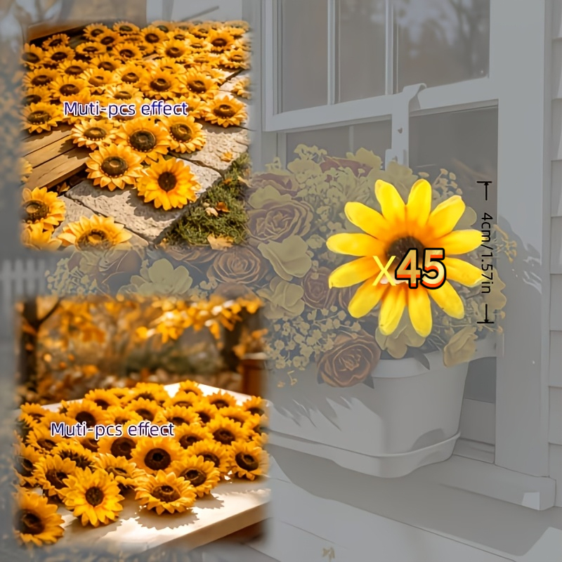 TEMU 45 têtes de artificielles grandes, diamètre de moyen de 4 cm, pour le scrapbooking, de boîtes cadeaux, la décoration de couronnes, les fleurs