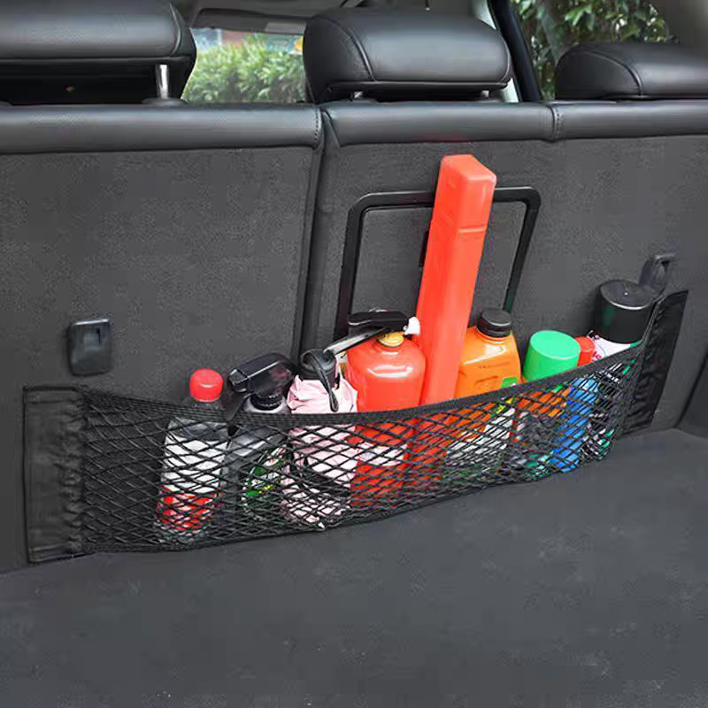 TEMU producto organizador de coche para respaldo de asiento - Bolsa de almacenamiento de malla elástica con bolsillos grandes | Red organizadora de