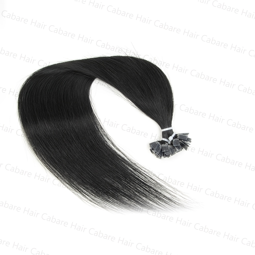 22inch 50pcs Of Hot Fusion Flat Tip Human Hair Extensions, Featuring Natural Straight Keratin Tips, Designed For Salon Use To Enhance Hair Length And Volume For Women Real Human Hair Extensions