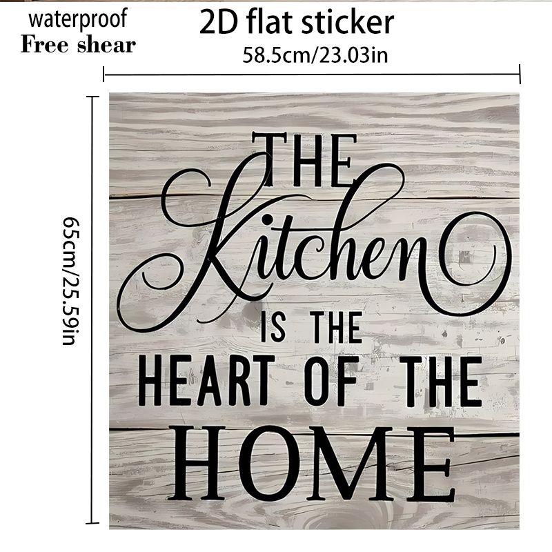 TEMU The Kitchen Is Of The Home" Vinyl Sticker | Durable And Easy To Apply, Perfect For Dishwashers, Washing Machines, Refrigerators, Cabinets, Room