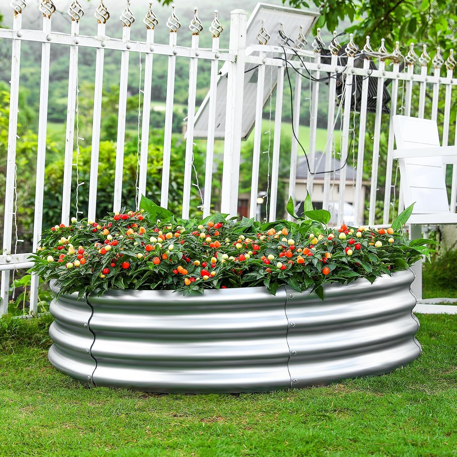 A Heavy-duty Golden Circular Planting Bed, Multi-specification Optional Floor-standing Gardening Planter, Courtyard Balcony Terrace Melon, Fruit, Vegetable, Flower Seedling Pot