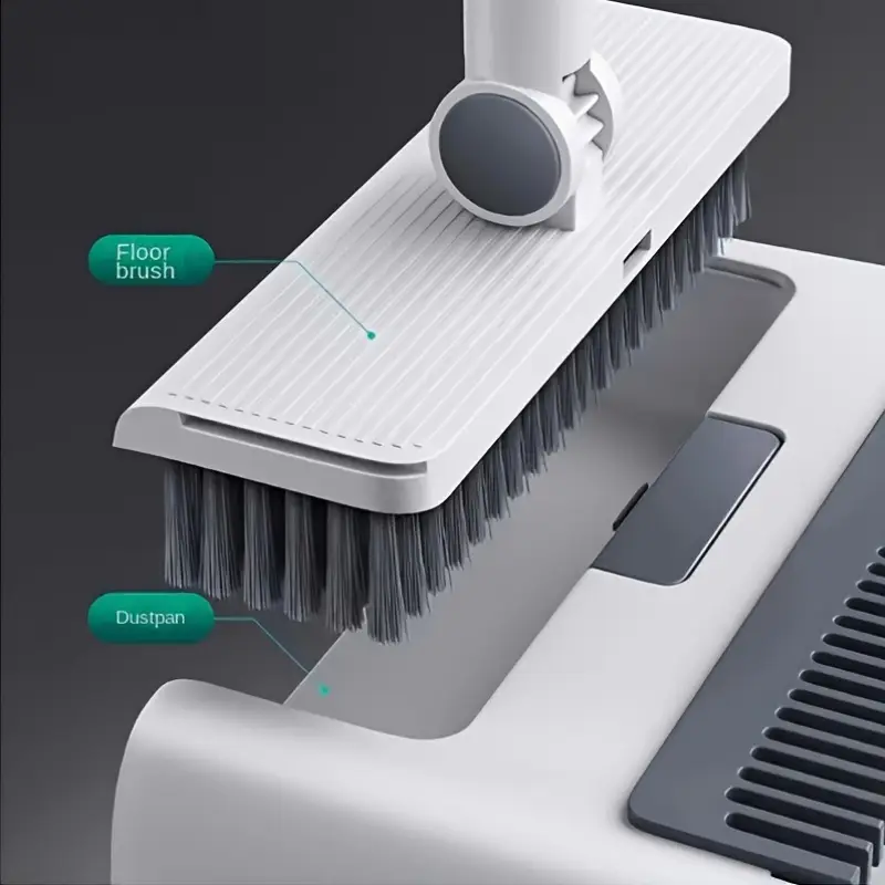 3 in 1 cleaning set foldable broom and dustpan combination multi functional multi surface cleaning tool durable plastic material suitable for home and Product details 3
