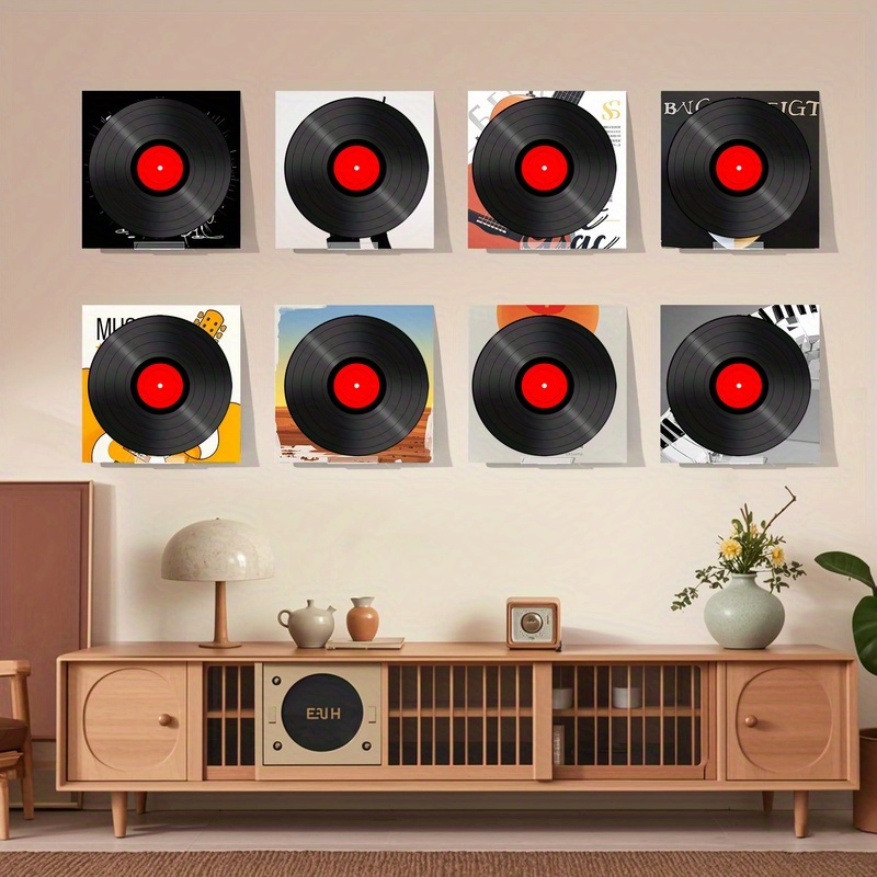 Wall-Mounted Display Rack for Vinyl Records and CD Cases