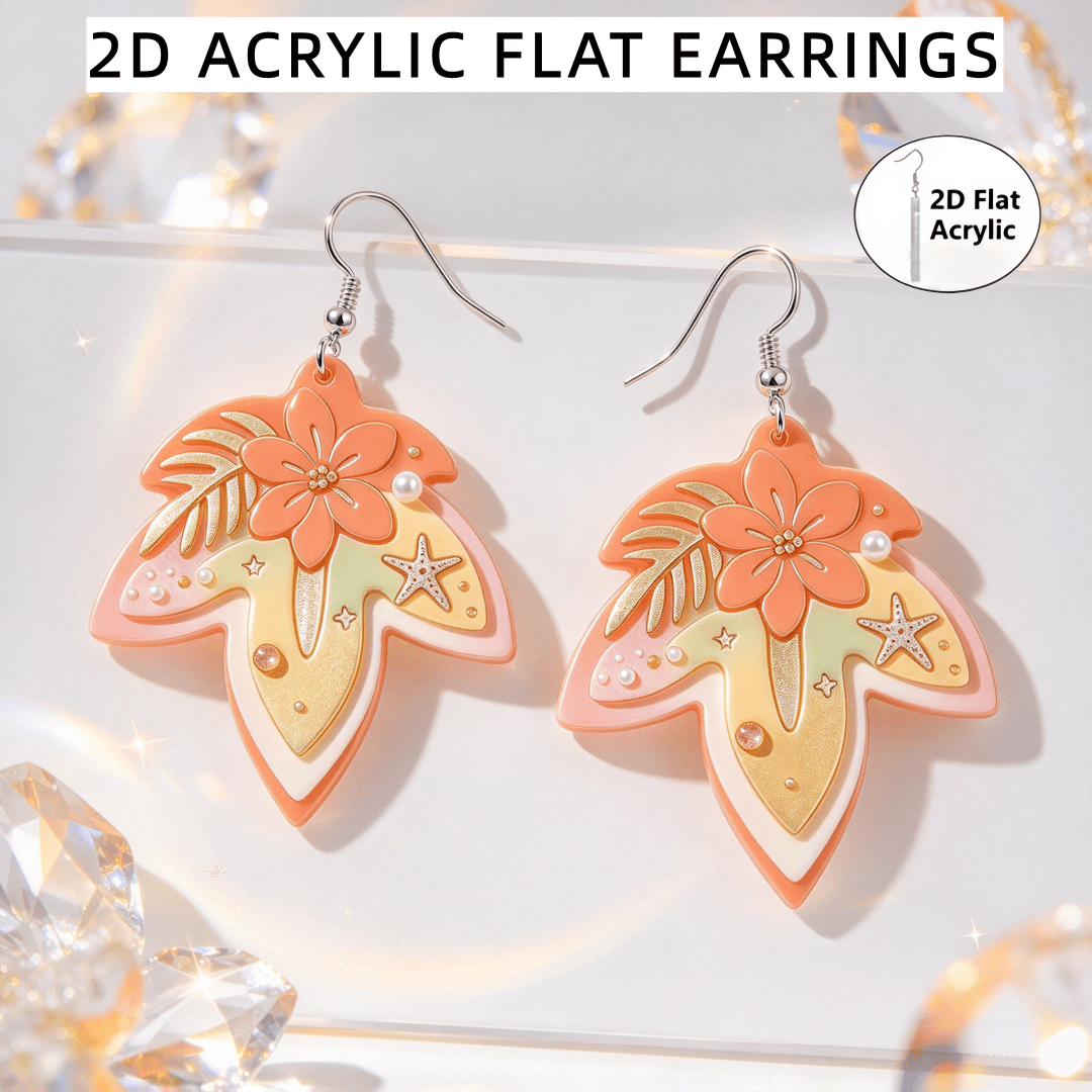 Bohemian Flower Starfish Pattern Dangle Drop Earrings