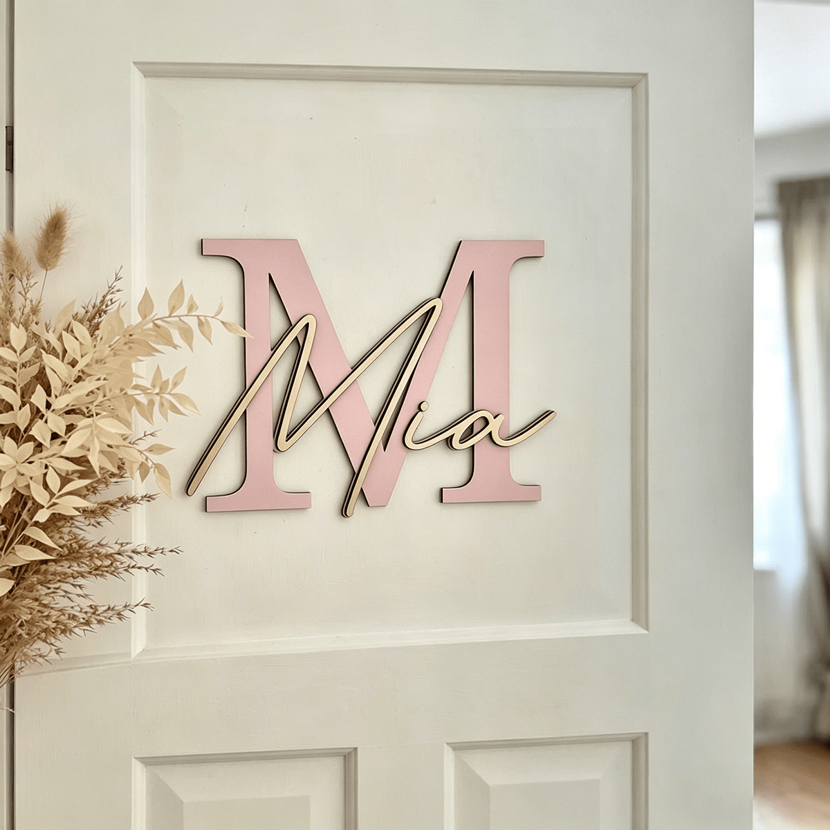 Image of Personalized Wooden Door Sign With Name, Name Plate, Wooden Lettering, Room Decor, Wall Decoration, Wooden Sign, Unique Gift Idea