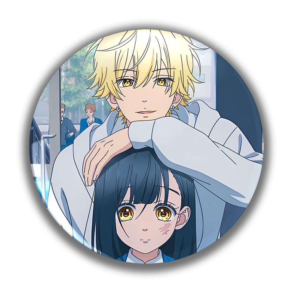 TEMU Fashion Brooch Cartoon Anime Men's Round Badge/ Pin - Unisex - Suitable For Interesting Ideas Between Family, , - Exquisite Accessories For
