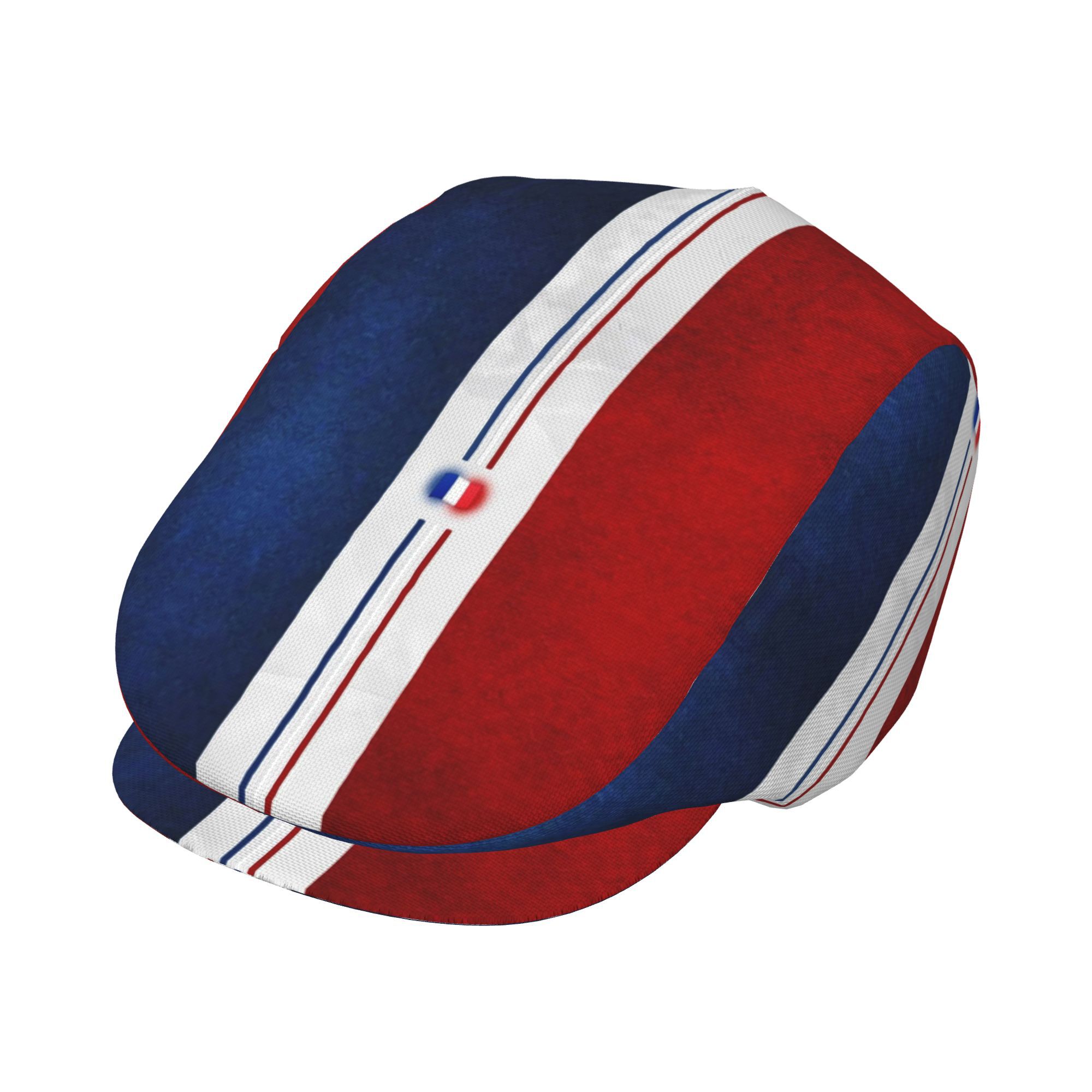 TEMU Chapeaux à visière plate imprimés à motif drapeau français pour hommes et femmes, casquettes de journalier, bérets, chapeaux irlandais,
