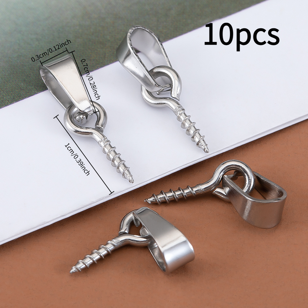 Image of 10pcs Stainless Steel Sheep Eye Studs And Pendant Kit Pendant Connector For Diy Bead Pendant Connection Component Necklace Bracelet Earrings Pendant Making Supplies