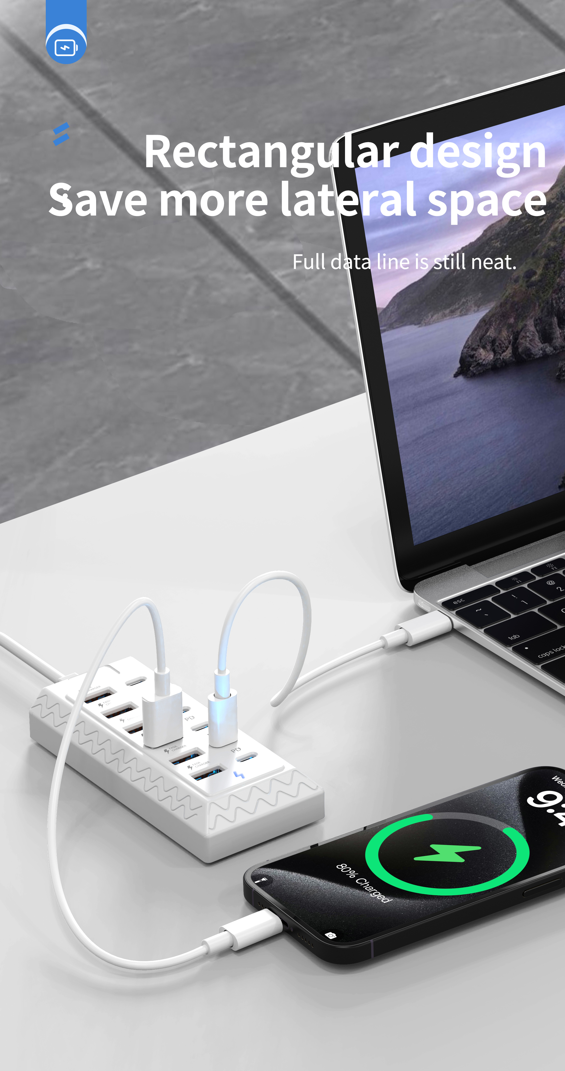 12-In-1 Quick Charging Dock | 6 USB And 6 Type-C Ports, 12-Port Simultaneous Charging Hub | Multi-Device Adapter | Reliable Power Source | Travel And Office Charging Solution | Gifts for Thanksgiving, Christmas, And Valentine'S Day