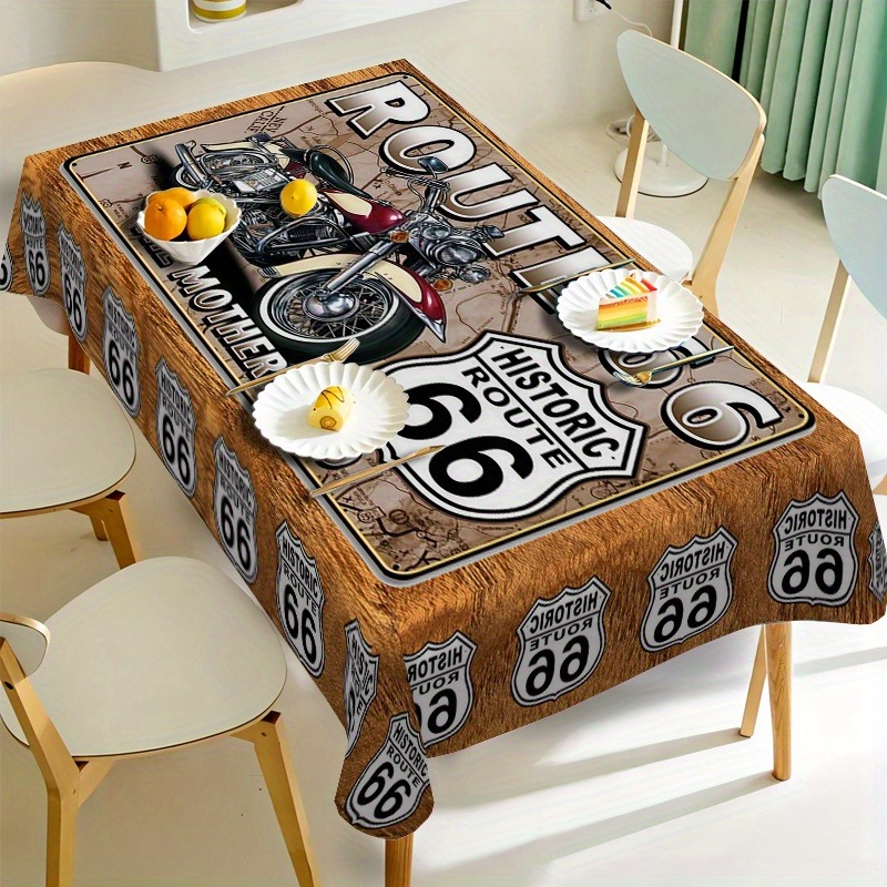 TEMU 1pc Of 2d Flat Tablecloth In European Style, Suitable For Rectangular Dining Tables, Used For Dining Tables, Restaurants, And Coffee Tables. It