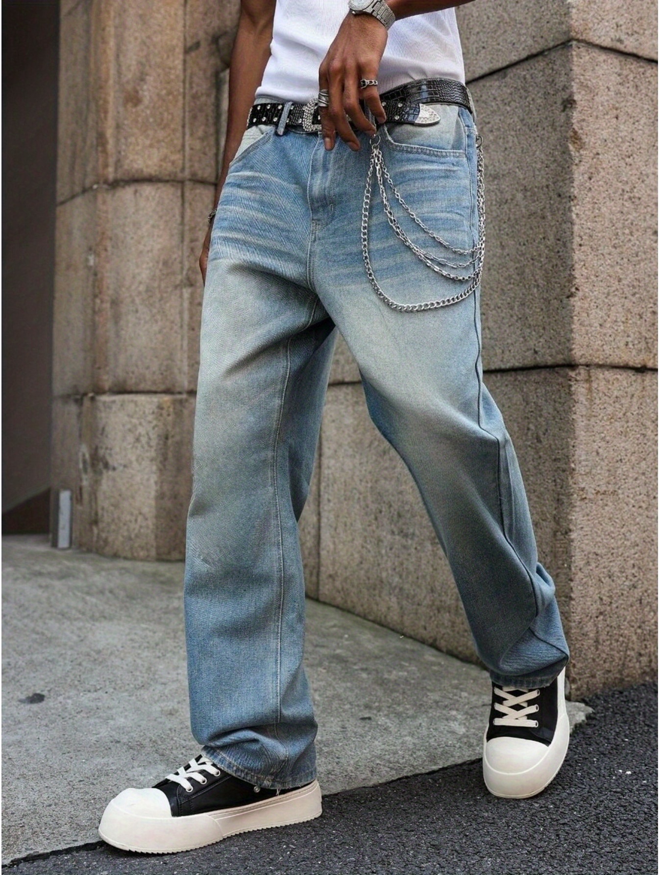 mens skinny jeans a fit featuring y2k goth harajuku emo - Temu