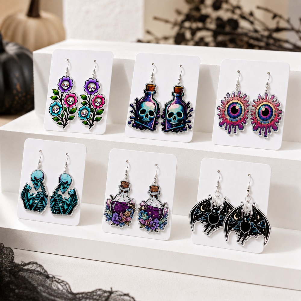 12pc Women's Day of The Dead Earring Decoration Set