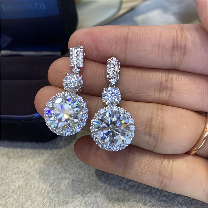 2pcs s925 925 silver plated with 5     stone lop ear earrings fire color super     deal party wedding holiday event daily wear engagement wedding holiday birthday anniversary ideal gift Product details 3