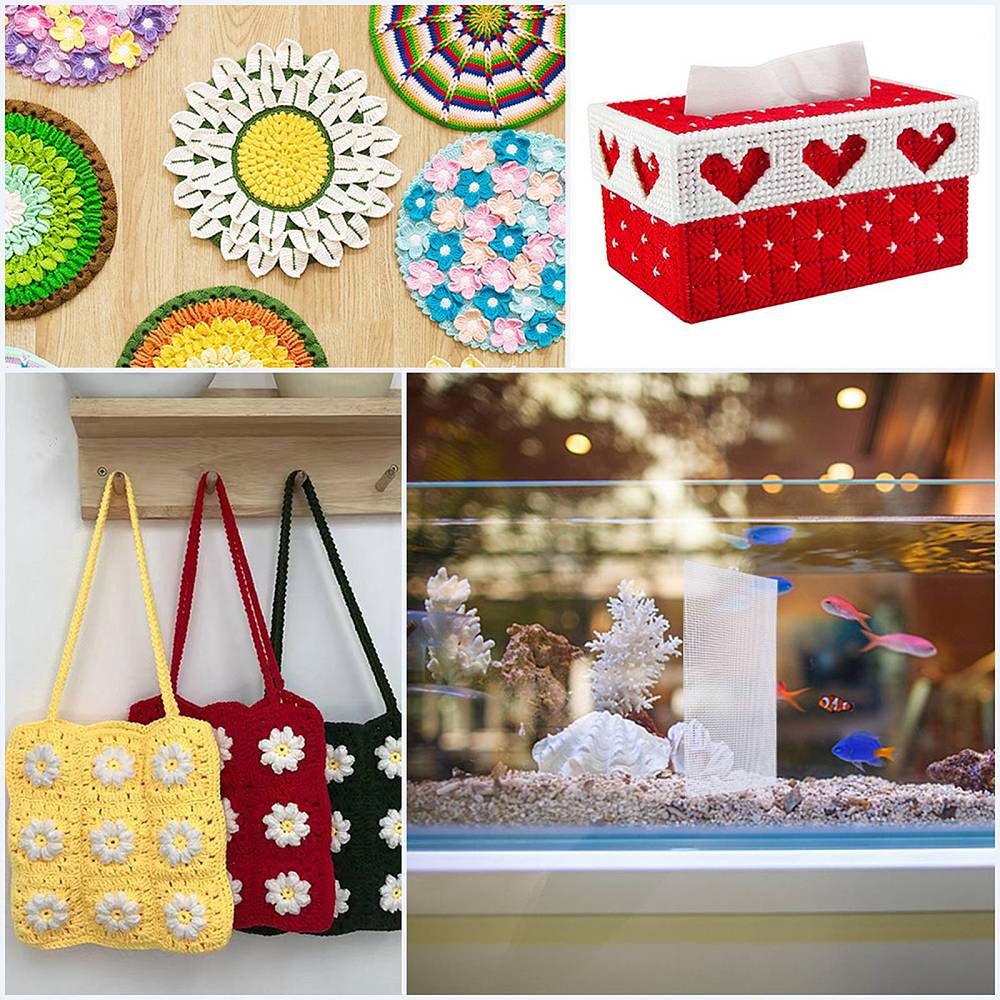 Embroidery Kit with Plastic Mesh Canvas Sheets & Folder Rod