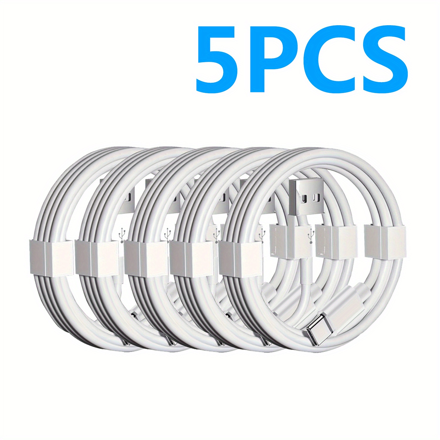 5pcs 60w Fast Charging Usb Type-c Cable, Usb-a To Usb-c Charger Cord, Compatible With Galaxy And Other Usb-