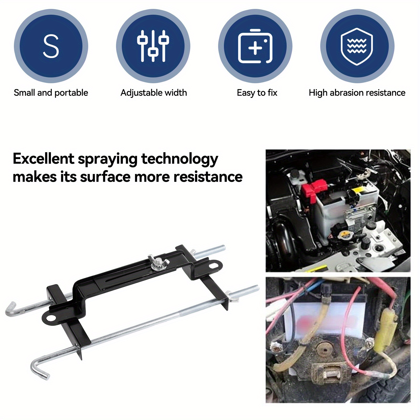 Universal Battery Holder Metal Adjustable Clamp Bracket Kit Tool