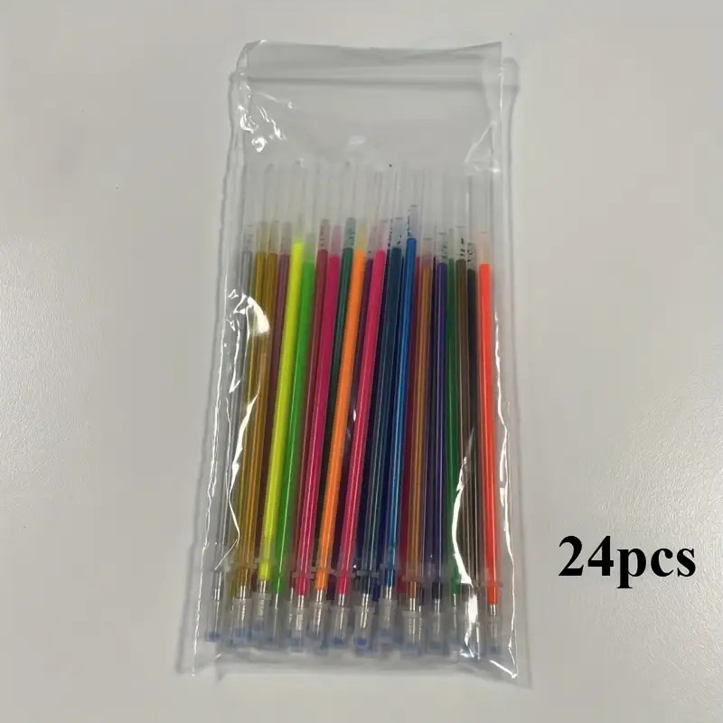 TEMU 24pcs Color Adult Painting Marker Refill Set | Gel Ink Pen Refill, Watercolor Pen Alternative, Stationery For Back To School