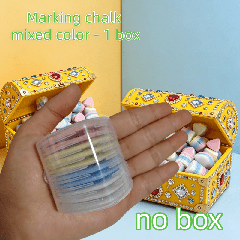 TEMU Vibrant Triangular Erasable Chalk - Suitable For Sewing, Embroidery, Marking, And Color Creation - Includes Durable Plastic Storage Box, Easy To