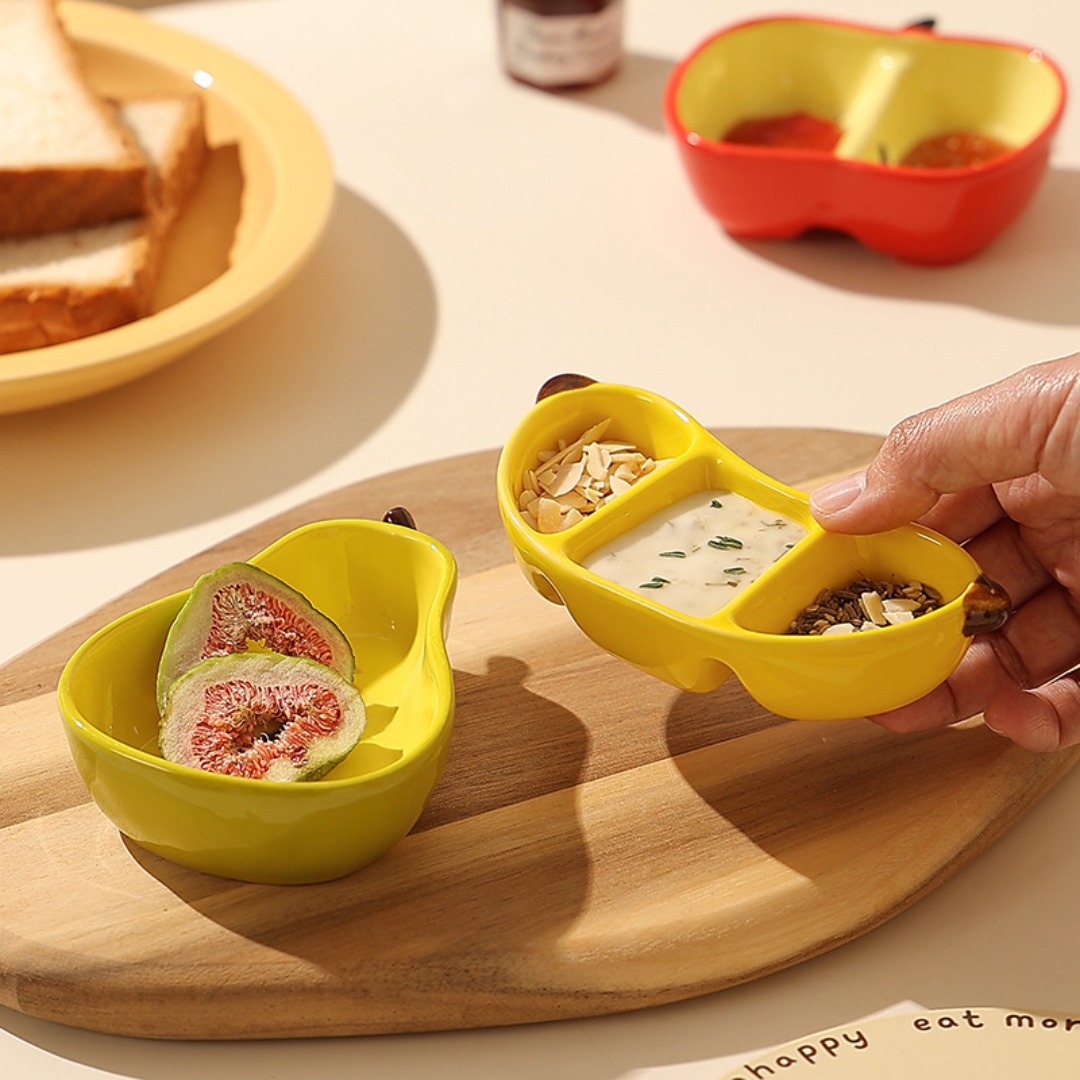 1pc ceramic fruit shaped dipping plate vibrant yellow   high quality small dish for snacks appetizers and condiments   home use Product details 6