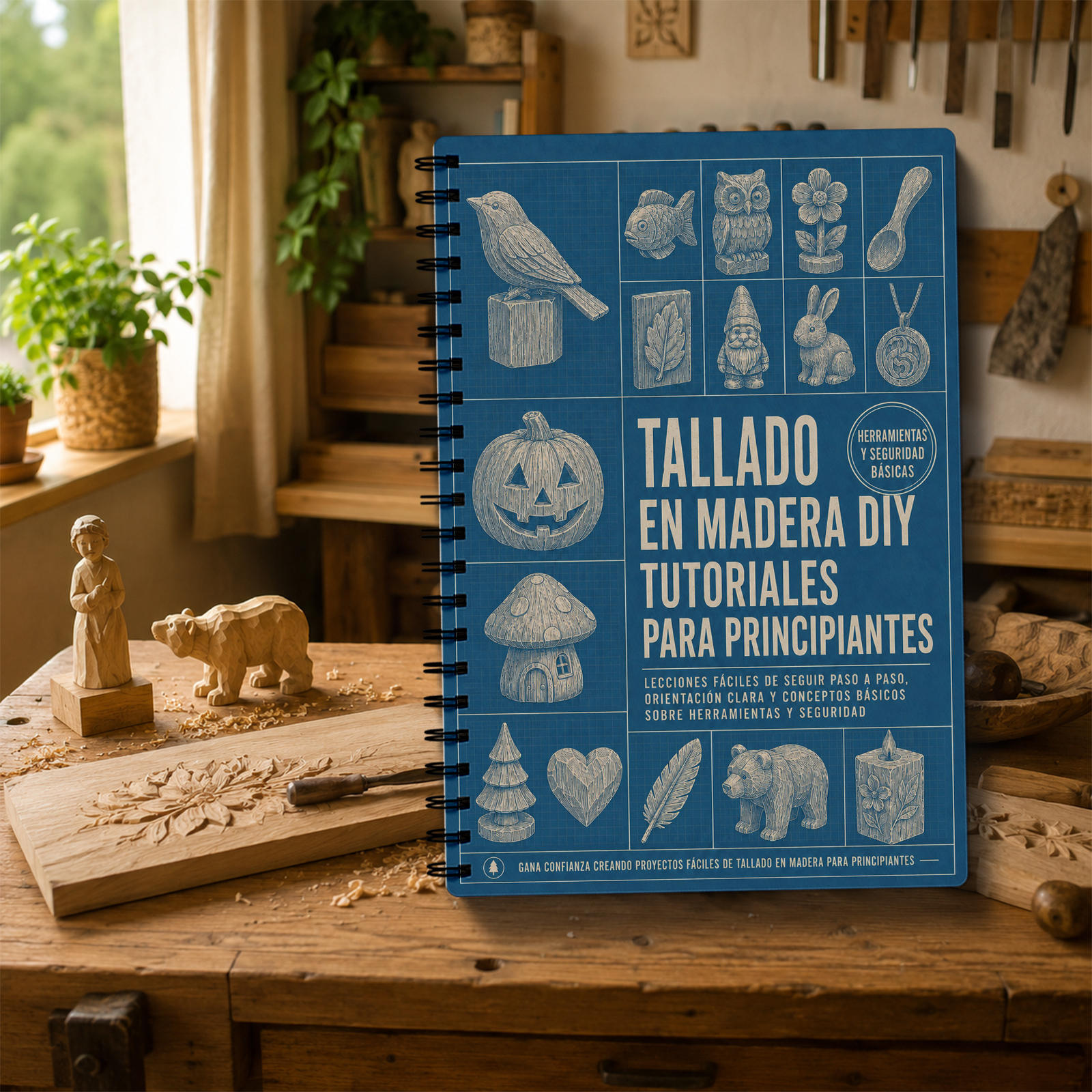 TEMU Libro de planos en español para tallado y carpintería de madera DIY con instrucciones , planos de medición completos, de materiales y tablas de