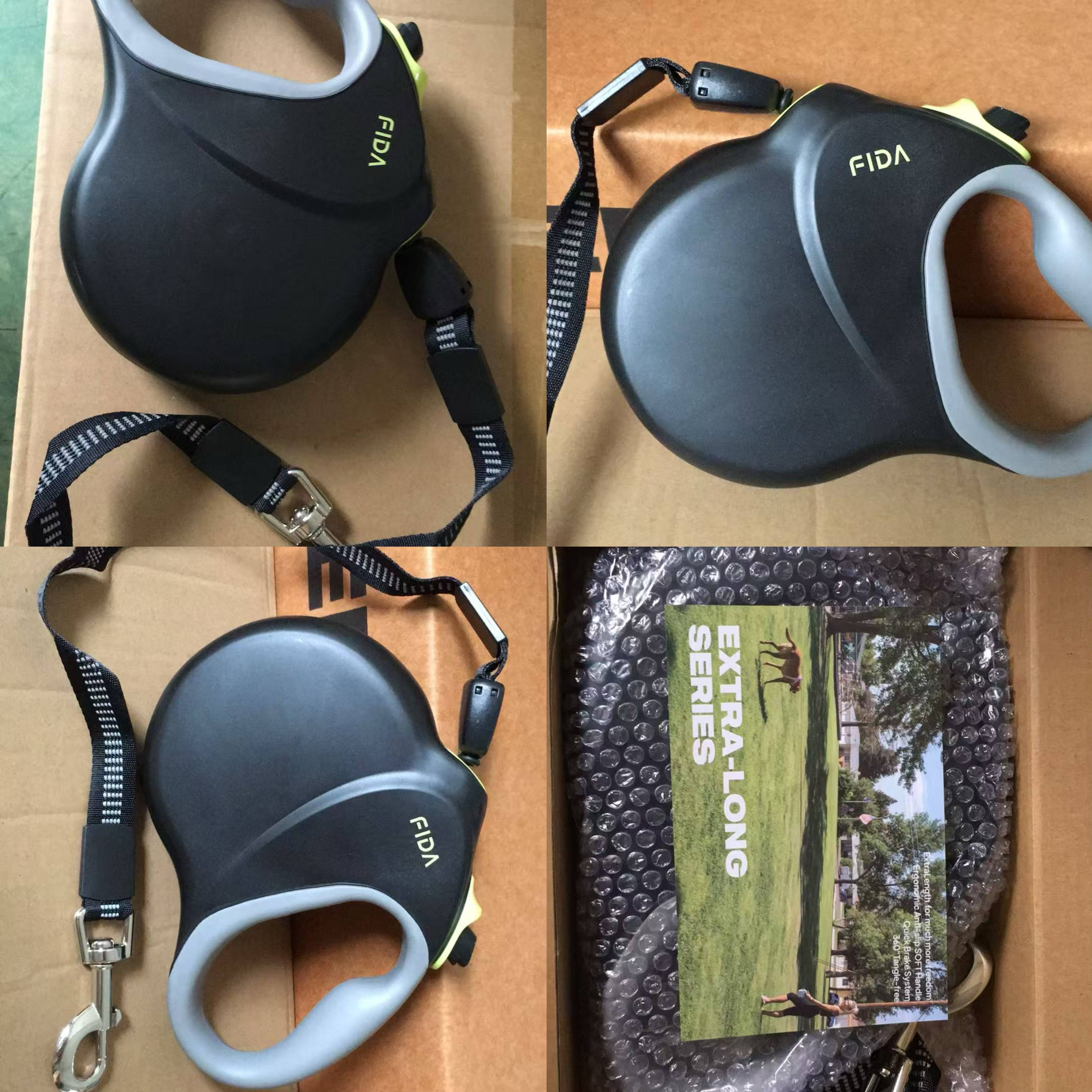 E-shop Fida Hochleistungs-Retractable Hundeleine für große Hunde bis zu 110 lbs/50 kg, 30 ft/9 m lange, verhedderungsfreie Leine mit Einhandbremse &