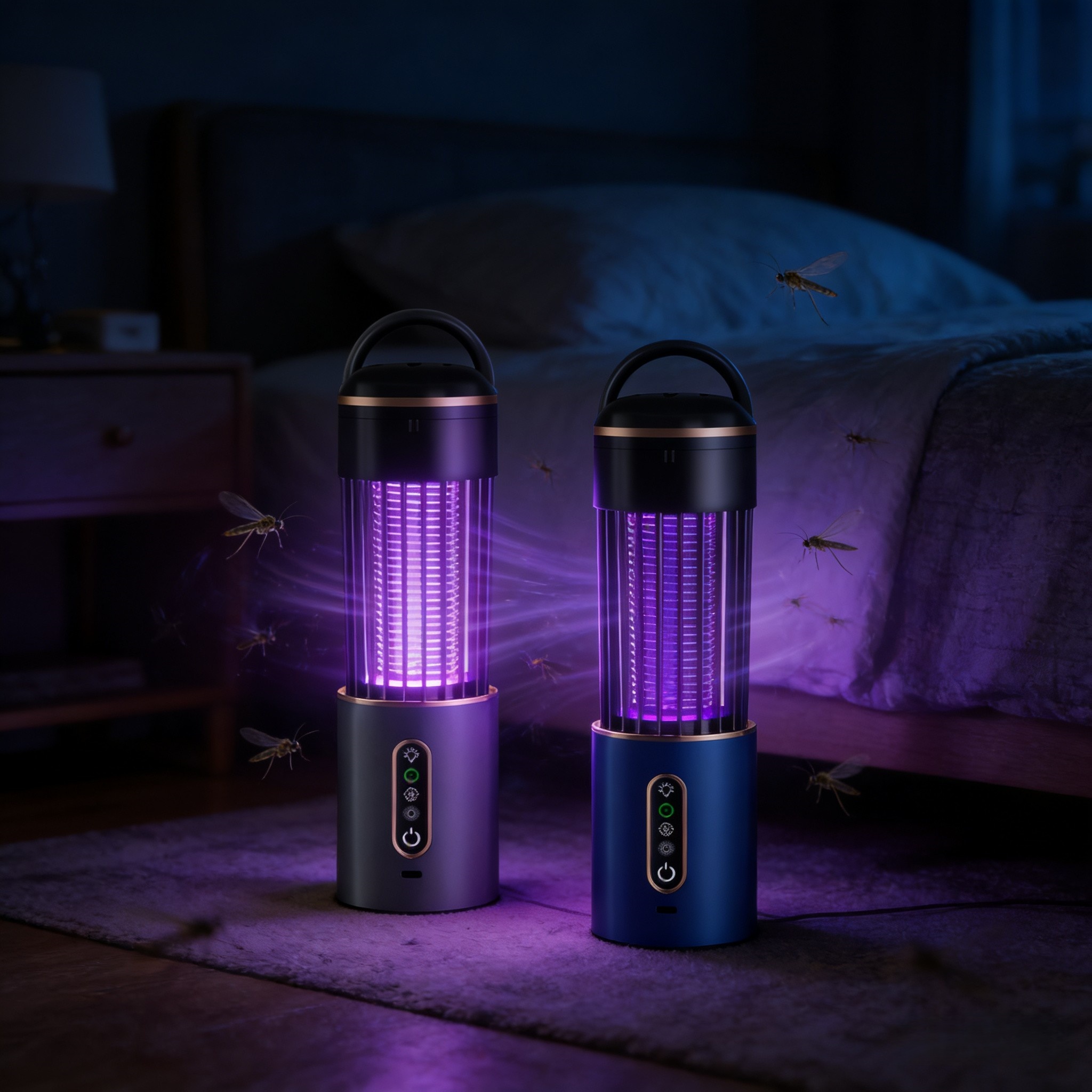 USB Rechargeable 2000mAh Mosquito Repellent Lamp - Multi-functional, High-Intensity Lighting, Skeleton Capture and Physical Elimination, Stylish Black Design for Bedrooms, Gardens, and Camping - Summer Essential, Mosquito Repellent Lamp, Garden Pest