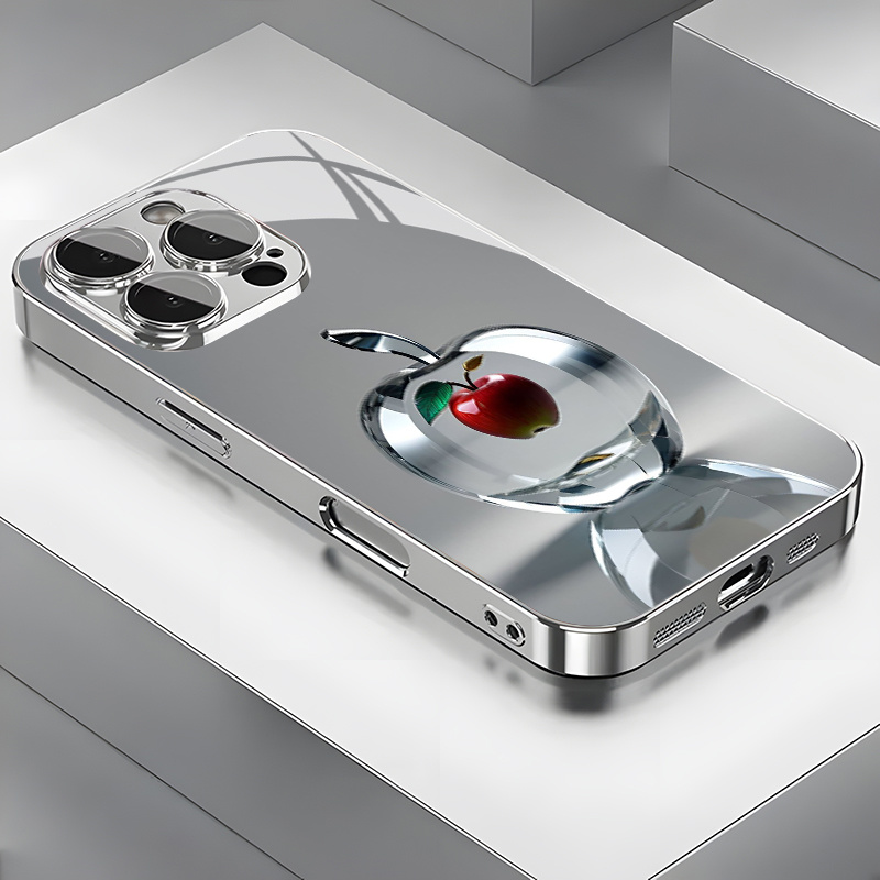 A Crystal Clear, Beautifully Designed Red Apple Pattern Glass Phone Case with Lens Protection, Suitable for iPhone Models 16/16Pro/16Promax/16Plus/15/15Plus/15Pro/15Promax, 14/14Plus/14Pro/14Promax, 13/13Pro/13Promax, 12/12Pro/12Promax, 11/11Pro/11Promax, Xr/Xs/Xsmax, Featuring an Attractive And Stunning Appearance.