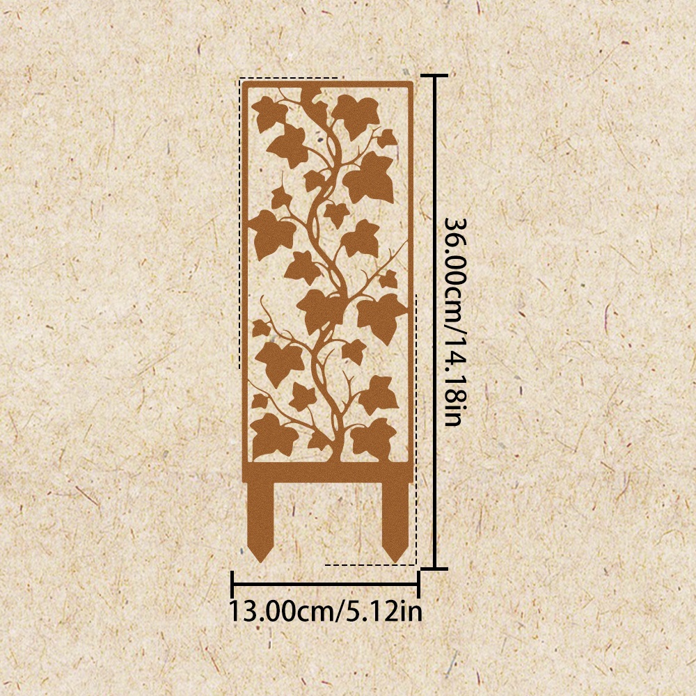 1pc Hand-Welded Wrought Iron Maple Leaf Screens, Rusty Privacy Screens, Garden Screens with Stands, And Garden Decorations Featuring Garden Stands