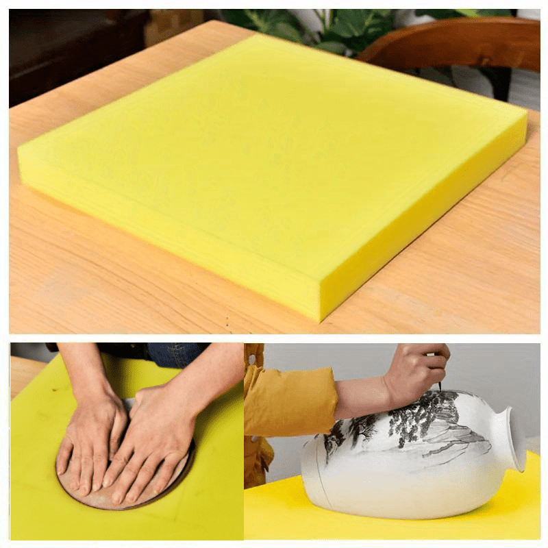 

High-density Ceramic Sponge Mat For Diy Pottery And Painting - 15.7" Square & " Round, Absorbent Table Pad, Ideal For Quick Shaping And Upholstery Projects