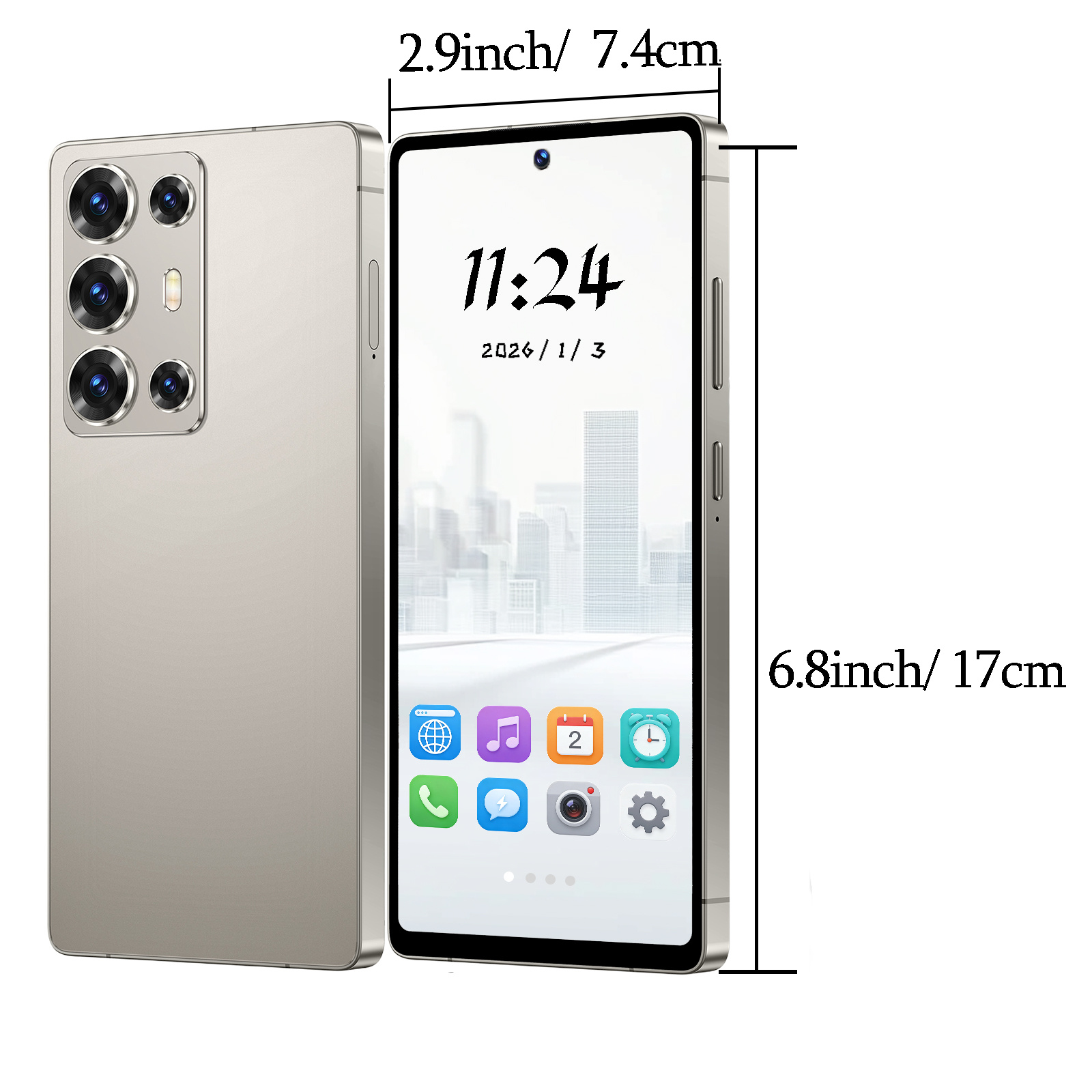 2026   64gb unlocked version features a 6 8 inch large screen supports a built and with a free headphone set phone case data cable Product details 1