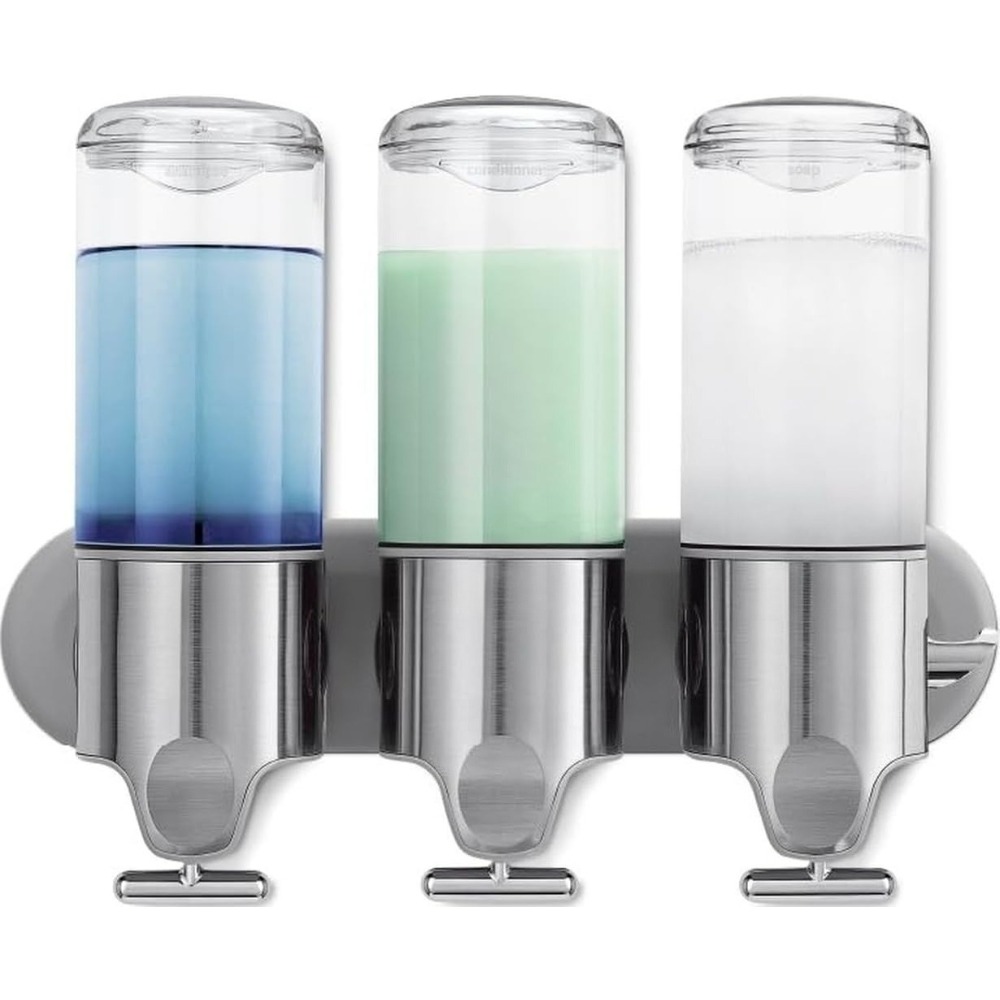 Image of Shampoo And Soap Dispenser, 24.5 Cm H X 32 Cm W X 9.4 Cm D, Wall Mounted Bathroom Dispenser