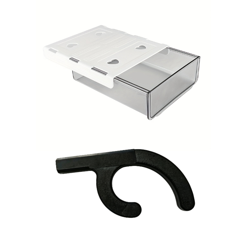 TEMU Juego de 2 piezas ( de almacenamiento + Gancho de escritorio portátil) Estilo moderno minimalista, de almacenamiento invisible tipo cajón para
